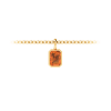 1 Ct Emerald Cut Garnet Birthstone Bezel Charm Necklace