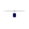 1 Ct Emerald Cut Sapphire Birthstone Bezel Charm Necklace