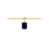 1 Ct Emerald Cut Sapphire Birthstone Bezel Charm Necklace