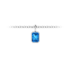 1 Ct Emerald Cut Topaz Birthstone Bezel Charm Necklace