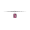 1 Ct Emerald Cut Tourmaline Birthstone Bezel Charm Necklace