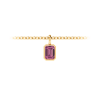 1 Ct Emerald Cut Tourmaline Birthstone Bezel Charm Necklace