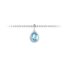 1 Ct Pear Shape  Aquamarine Birthstone Bezel Charm Necklace