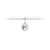 1 Ct Pear Shape Lab Diamond Birthstone Bezel Charm Necklace