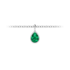 1 Ct Pear Shape Birthstone Bezel Charm Necklace