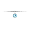 1 Ct Round  Aquamarine Birthstone Bezel Charm Necklace