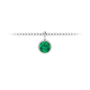 1 Ct Round Birthstone Bezel Charm Necklace