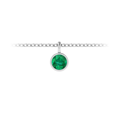 1 Ct Round Birthstone Bezel Charm Necklace