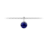 1 Ct Round Sapphire Birthstone Bezel Charm Necklace