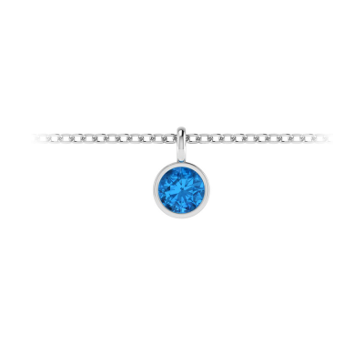 1 Ct Round Topaz Birthstone Bezel Charm Necklace