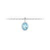 1 Ct Oval  Aquamarine Birthstone Bezel Charm Necklace