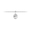 1 Ct Oval Lab Diamond Birthstone Bezel Charm Necklace