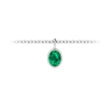 1 Ct Oval Birthstone Bezel Charm Necklace