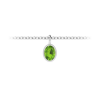 1 Ct Oval Peridot Birthstone Bezel Charm Necklace