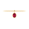 1 Ct Oval Ruby Birthstone Bezel Charm Necklace