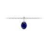 1 Ct Oval Sapphire Birthstone Bezel Charm Necklace