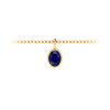 1 Ct Oval Sapphire Birthstone Bezel Charm Necklace