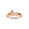 Birthstone Script Name Ring