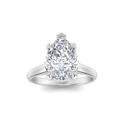 3 Ct Pear Moissanite Comfort Fit Solitaire Engagement Ring