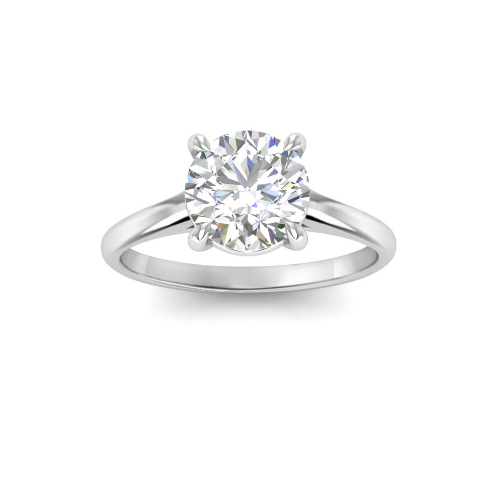 1 Ct Round CZ Comfort Fit Solitaire Engagement Ring