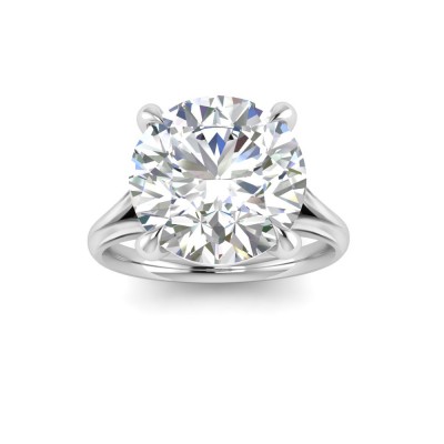 5 Ct Round CZ Split Shank Solitaire Ring