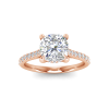 2.30 Ctw Cushion CZ Hidden Halo Timeless Pavé Engagement Ring