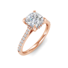 2.30 Ctw Cushion CZ Hidden Halo Timeless Pavé Engagement Ring