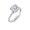 3.30 Ctw Cushion CZ Hidden Halo Timeless Pavé Engagement Ring