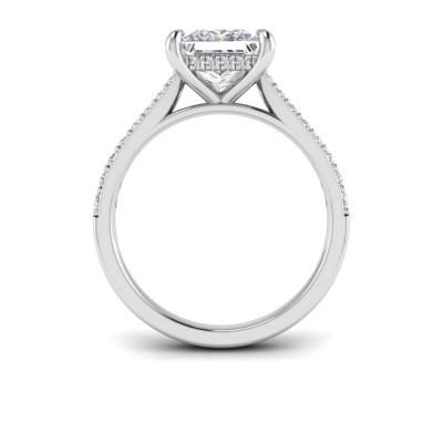 1.30 Ctw Princess Diamond Hidden Halo Timeless Pavé Engagement Ring