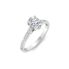 1 Ct Oval Moissanite & .30 Ctw Diamond Hidden Halo Timeless Pavé Engagement Ring