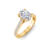 2.30 Ctw Oval CZ Hidden Halo Timeless Pavé Engagement Ring