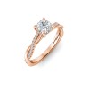 1 Ct Cushion Lab Diamond & 0.14 Ctw Diamond Twisted Vine Engagement Ring