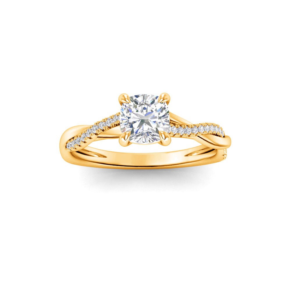 1.64 Ctw Cushion CZ Twisted Vine Engagement Ring