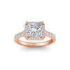 2.41 Ctw Princess CZ Pavé Halo Engagement Ring