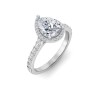 2.5 Ct Pear Lab Diamond & .41 Ctw Diamond Pavé Halo Engagement Ring