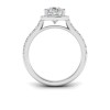 2.5 Ct Pear Lab Diamond & .41 Ctw Diamond Pavé Halo Engagement Ring