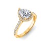 2.5 Ct Pear Moissanite & .41 Ctw Diamond Pavé Halo Engagement Ring