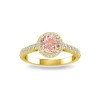 1 Ct Round Morganite & .41 ctw Diamond Pavé Halo Engagement Ring