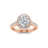 2.41 Ctw Oval CZ Pavé Halo Engagement Ring