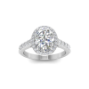 2.91 Ctw Oval CZ Pavé Halo Engagement Ring