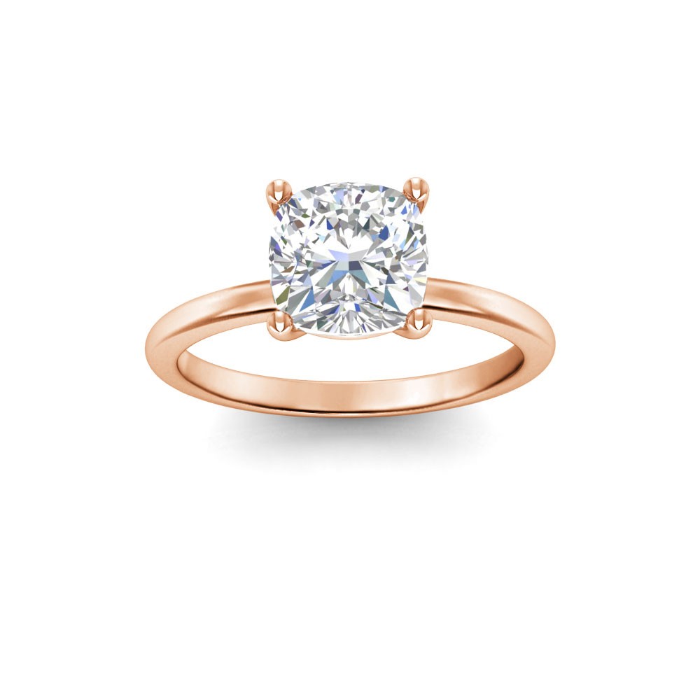 2 Ct Cushion CZ Solitaire Engagement Ring