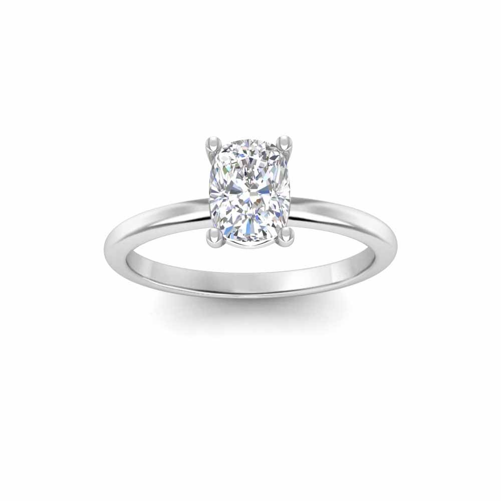 .75 Ct Elongated Cushion Lab Diamond Solitaire Engagement Ring