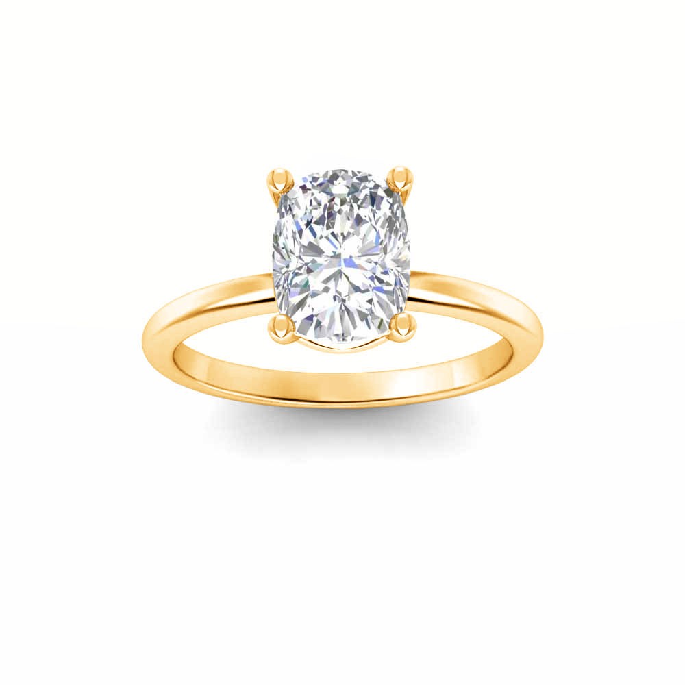 2 Ct Elongated Cushion CZ Solitaire Engagement Ring