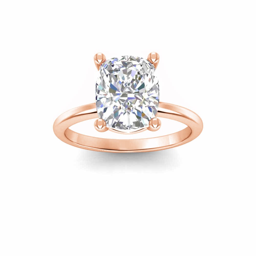 5 Ct Elongated Cushion CZ Solitaire Engagement Ring