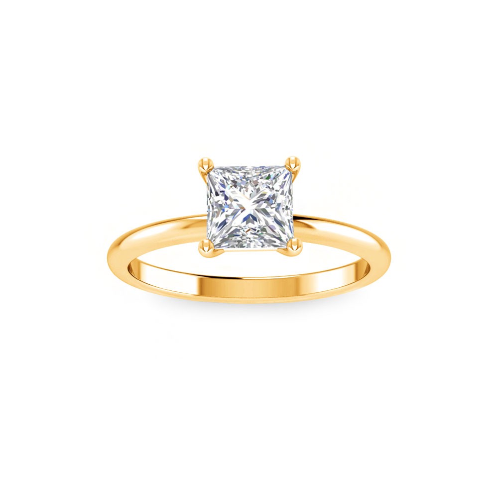 1 Ct Princess Diamond Solitaire Engagement Ring