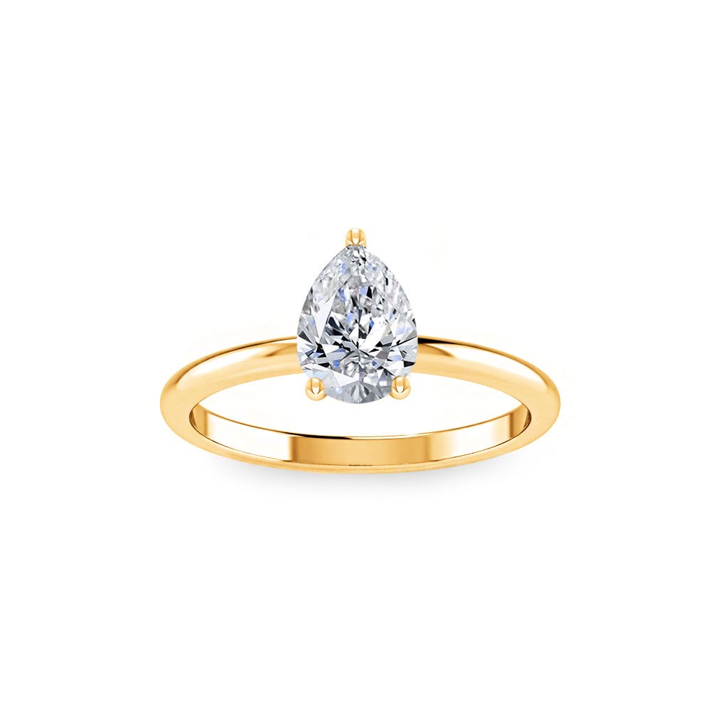 1 Ct Pear Diamond Solitaire Engagement Ring