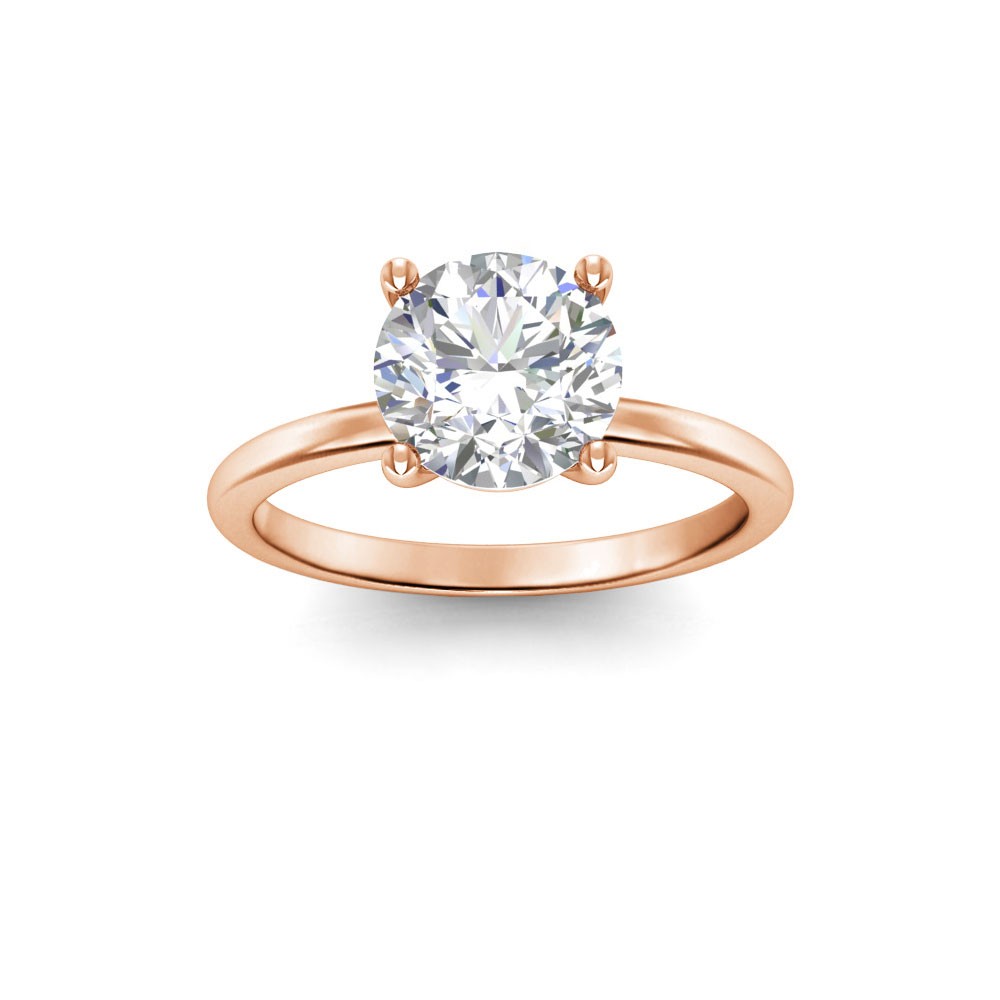 3 Ct Round Lab Diamond Solitaire Engagement Ring