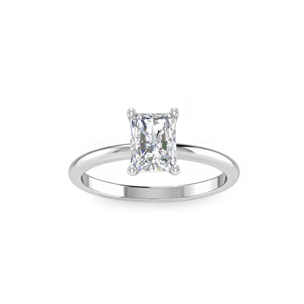 1 Ct Radiant Diamond Solitaire Engagement Ring