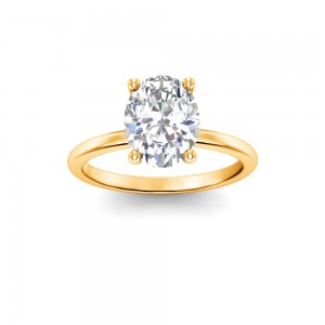 3.5 Ct Oval Lab Diamond Solitaire Engagement Ring