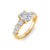 3.5 Ctw Oval CZ Classic Seven Stone Engagement Ring